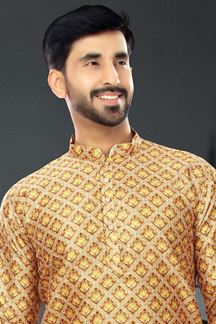 Picture of Appealing Golden Colored Designer Kurta Set