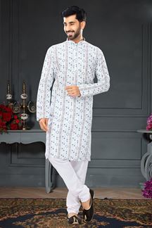 Picture of Captivating White Colored Designer Kurta Set