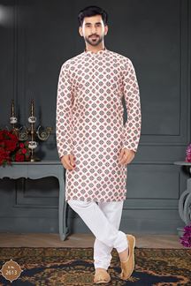 Picture of Charismatic Cream Colored Designer Kurta Set