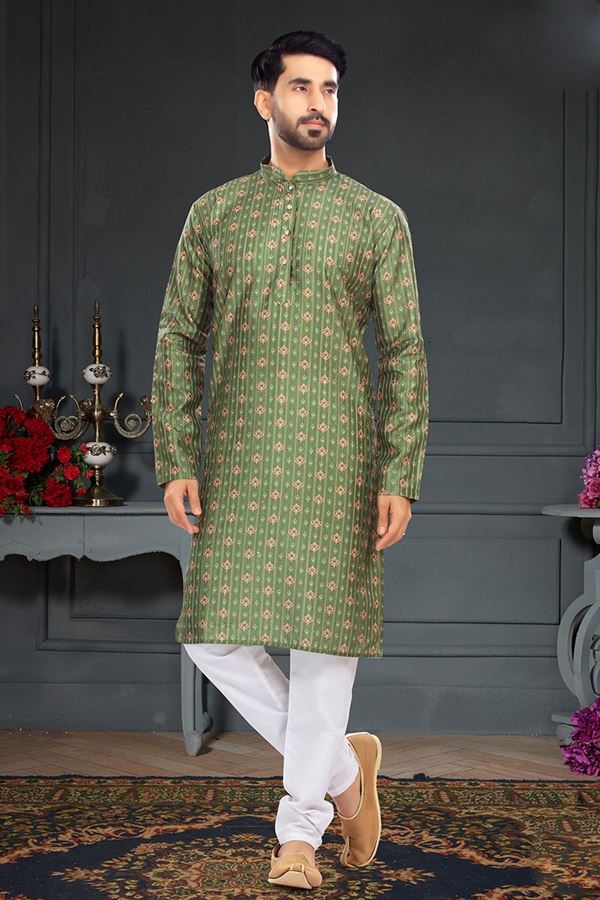 Picture of Spectacular Green Colored Designer Kurta Set