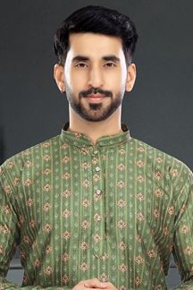 Picture of Spectacular Green Colored Designer Kurta Set