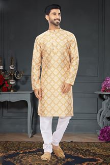 Picture of Splendid Golden Colored Designer Kurta Set