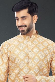 Picture of Splendid Golden Colored Designer Kurta Set