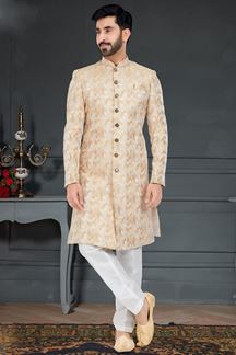 Picture of Exquisite Beige Colored Designer Nawabi Indo Western