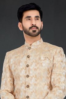 Picture of Exquisite Beige Colored Designer Nawabi Indo Western