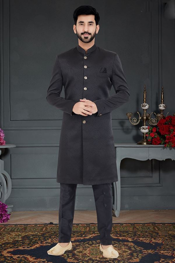 Picture of Exuberant Black Colored Designer Nawabi Indo Western