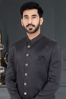 Picture of Exuberant Black Colored Designer Nawabi Indo Western