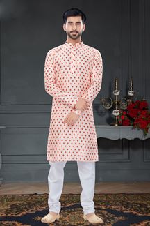 Picture of Majestic Off-White Colored Designer Kurta Set