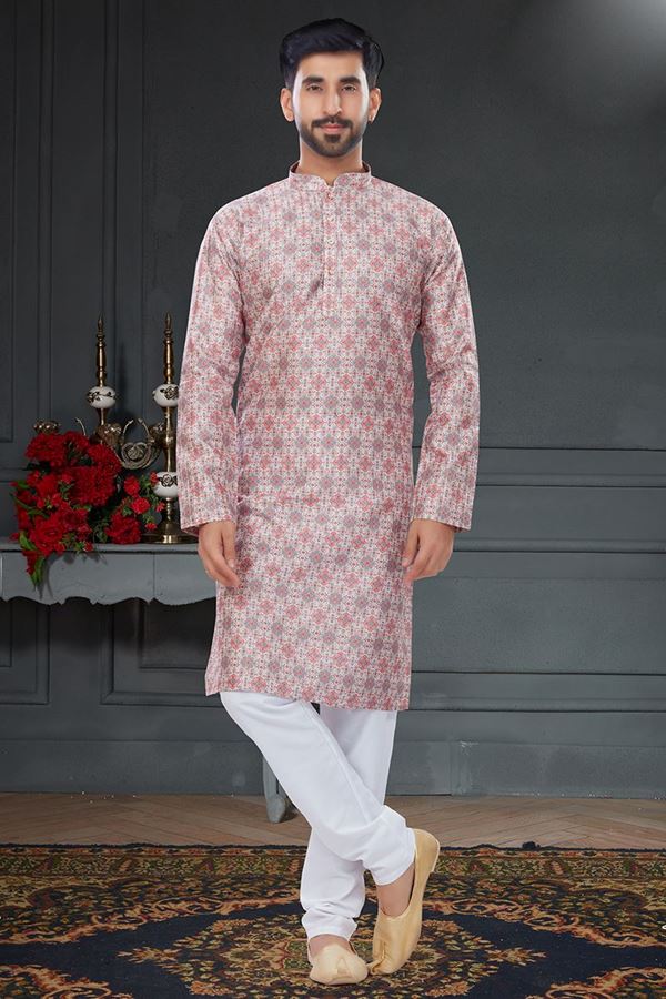 Picture of Stylish Stone Grey Colored Designer Kurta Set