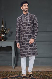 Picture of Appealing Black Colored Designer Kurta Set