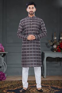 Picture of Appealing Black Colored Designer Kurta Set