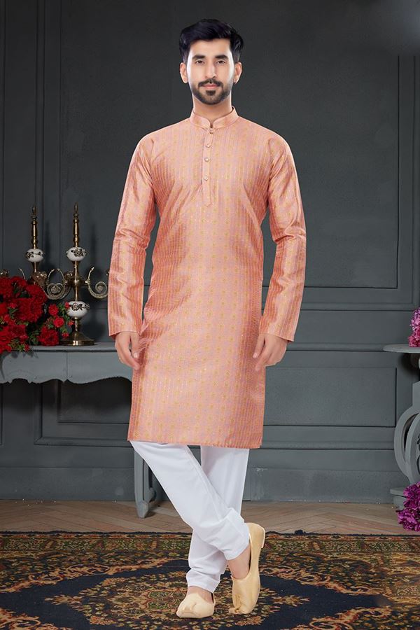 Picture of Magnificent Peach Colored Designer Kurta Set