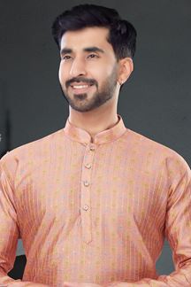 Picture of Magnificent Peach Colored Designer Kurta Set