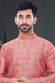 Picture of Elegant Pink Colored Designer Kurta Set