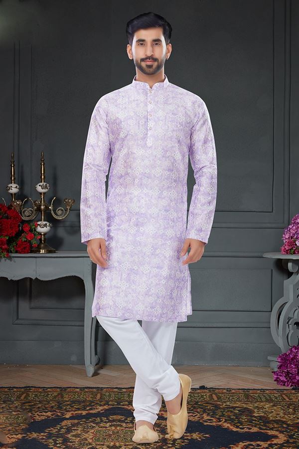 Picture of Spectacular Lavender Colored Designer Kurta Set