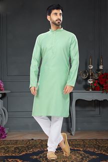 Picture of Amazing Mint Green Colored Designer Kurta Set