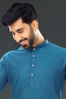 Picture of Awesome Rama Colored Designer Kurta Set