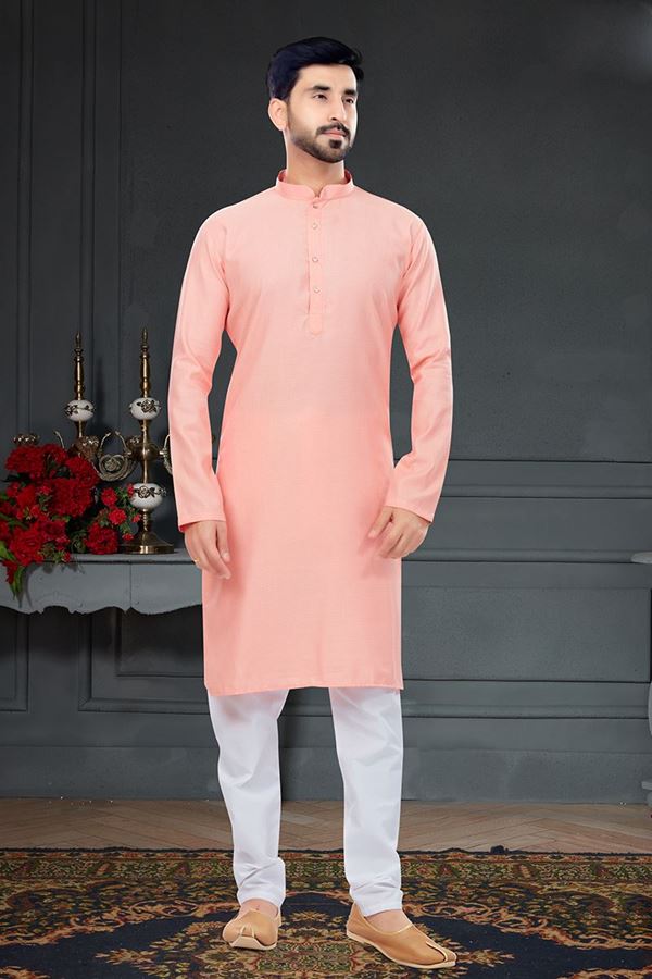 Picture of Delightful Light Pink Colored Designer Kurta Set