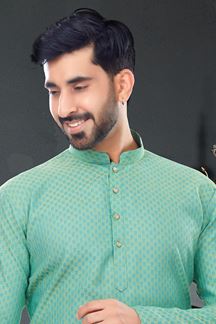 Picture of Aesthetic Mint Green Colored Designer Kurta Set