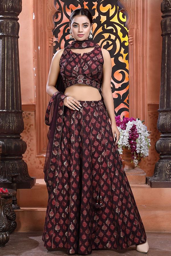 Picture of Appealing Maroon Colored Designer Lehenga Choli