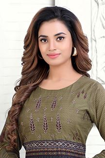Picture of Astounding Olive Green Colored Designer Kurti