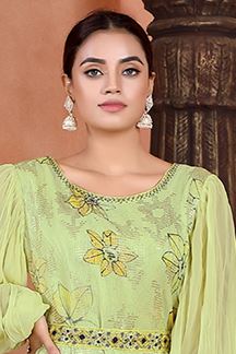 Picture of Charming Light Green Colored Designer Kurti