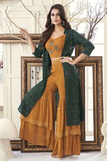 Picture of Bollywood Mustard Colored Designer Suit