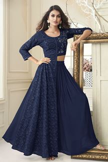 Picture of Mesmerizing Navy Blue Colored Designer Suit