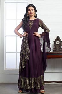 Picture of Divine Wine Colored Designer Suit