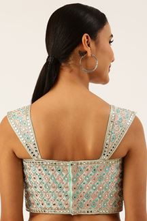 Picture of Astounding Turquoise Colored Designer Readymade Blouse