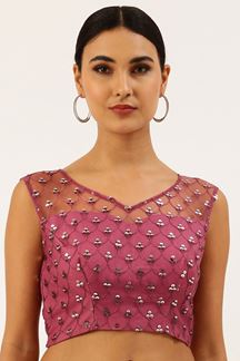Picture of Stunning Rose Gold Colored Designer Readymade Blouse