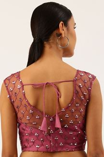 Picture of Stunning Rose Gold Colored Designer Readymade Blouse