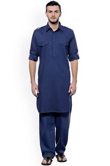 Picture of  Stylish Blue Colored Designer Pathani Set