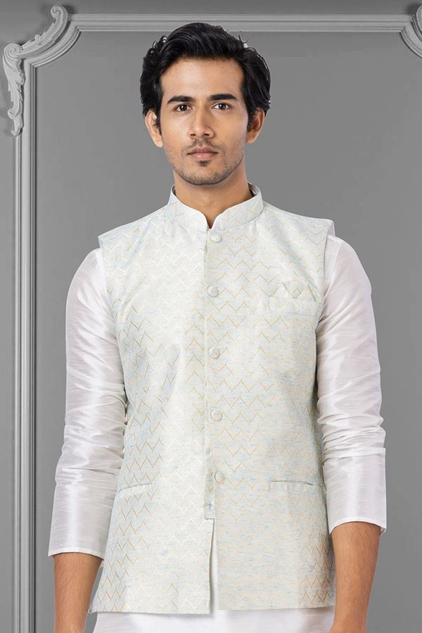 Picture of Marvelous Ice Blue Colored Designer Menswear Jacket