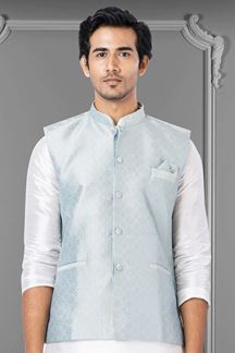 Picture of Impressive Sky Blue Colored Designer Menswear Jacket