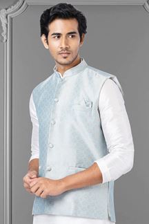 Picture of Impressive Sky Blue Colored Designer Menswear Jacket