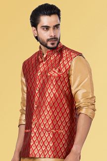 Picture of Royal Red Colored Designer Menswear Jacket