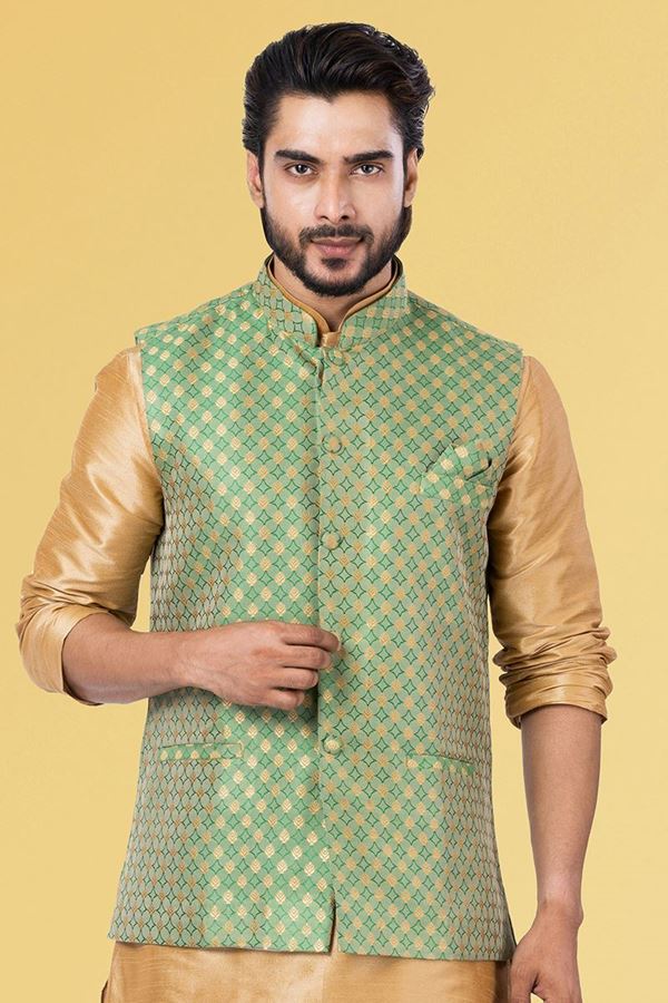 Picture of Delightful Sea Green Colored Designer Menswear Jacket