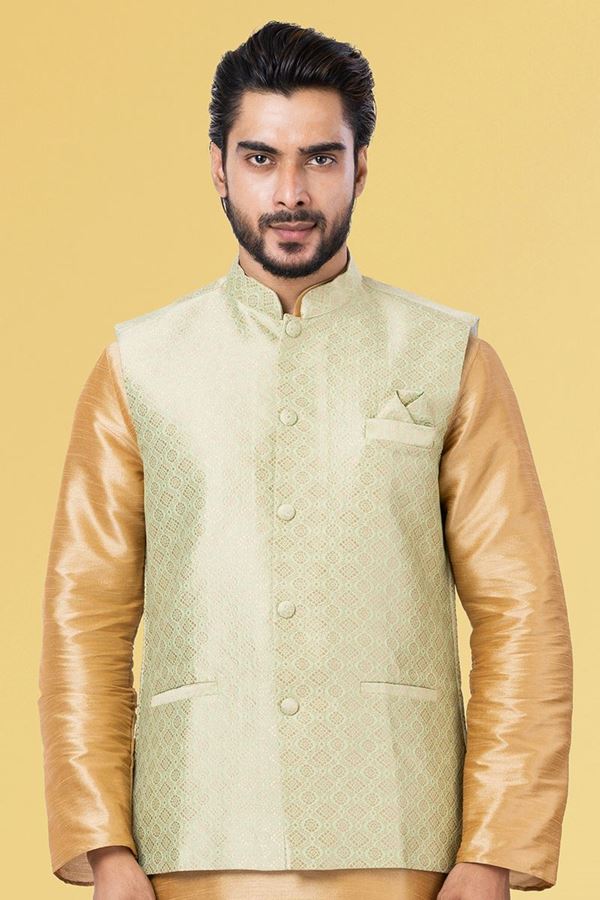 Picture of Enticing Pista Green Colored Designer Menswear Jacket
