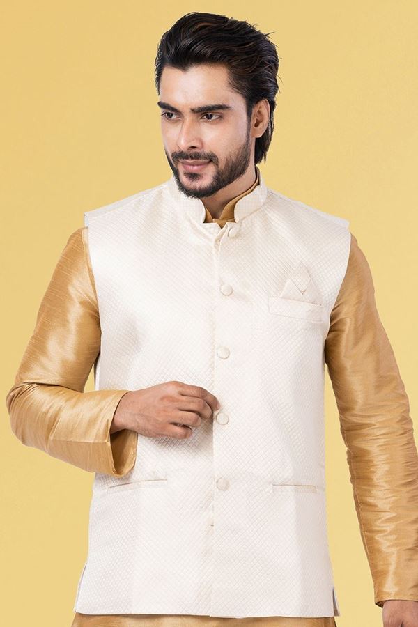 Picture of Aesthetic White Colored Designer Menswear Jacket