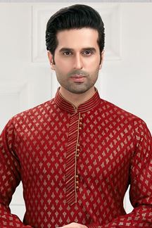 Picture of Spectacular Maroon Colored Designer Kurta Payjama Set