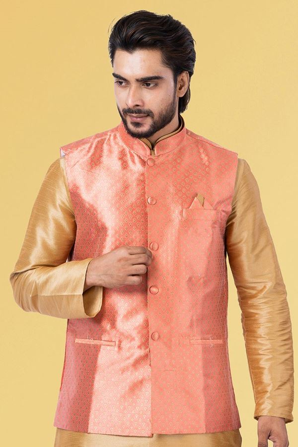 Picture of Exuberant Peach Colored Designer Menswear Jacket