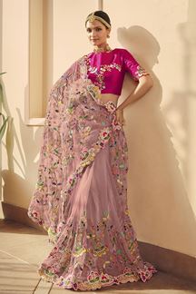 Picture of Appealing Pink Colored Designer Saree