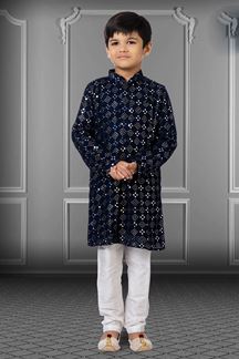 Picture of Aesthetic Navy Blue Colored Designer Kids wear