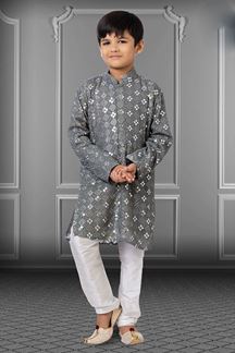 Picture of Enticing Grey Colored Designer Kids wear