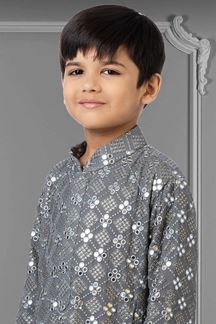 Picture of Enticing Grey Colored Designer Kids wear