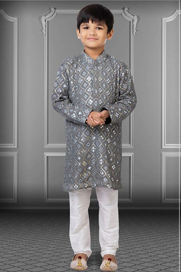 Picture of Artistic Grey Colored Designer Kids wear