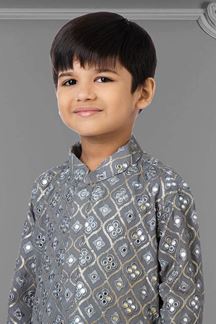 Picture of Artistic Grey Colored Designer Kids wear