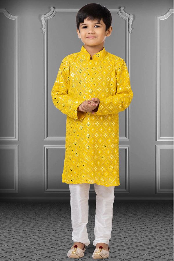 Picture of Delightful Yellow Colored Designer Kids wear