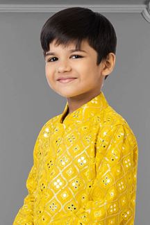 Picture of Delightful Yellow Colored Designer Kids wear